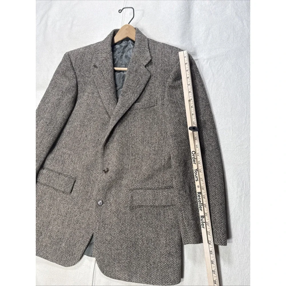 Polo Ralph Lauren Harris Tweed Wool Sportcoat Mens 41L Gray Blazer